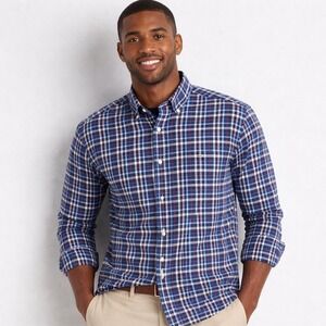 VINEYARD VINES Blue Plaid Performance Classic Fit Tucker Shirt Size Medium Prep